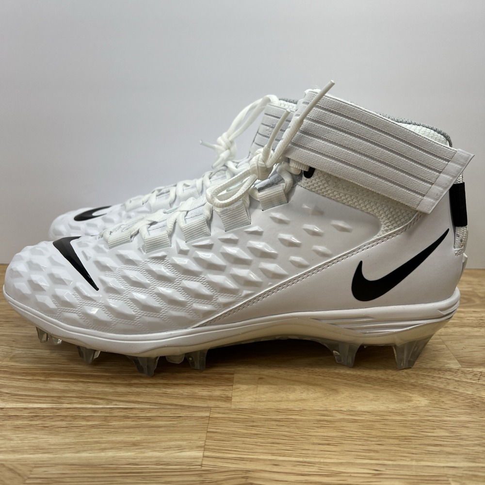 Nike Men’s White Mid-Top Cleats with Black Swoosh